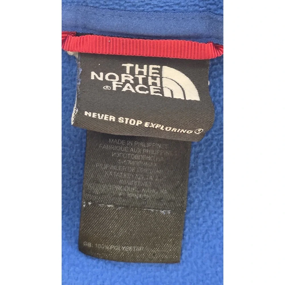 The North Face Mens Size M Blue Long Sleeve 1/4 Zip Fleece‎ Pullover